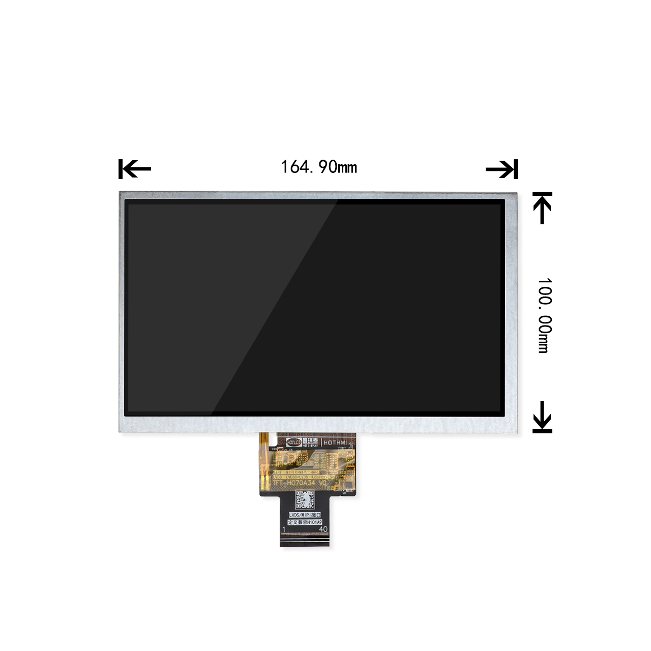 7-inch High Brightness TFT LCD 800x480 Display GH7006 LVDS Interface